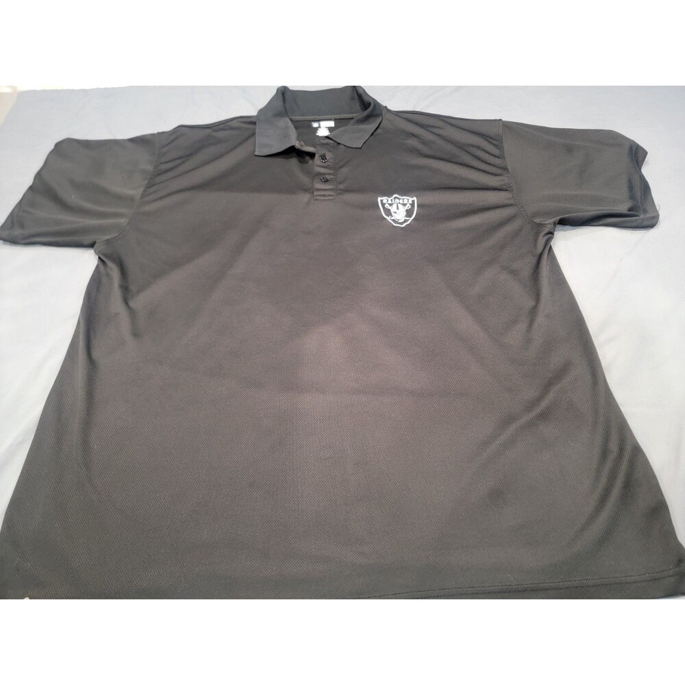 NFL Team Apparel Las Vegas Raiders Polo Shirt Men’s 3XT Black Embroidered Logo